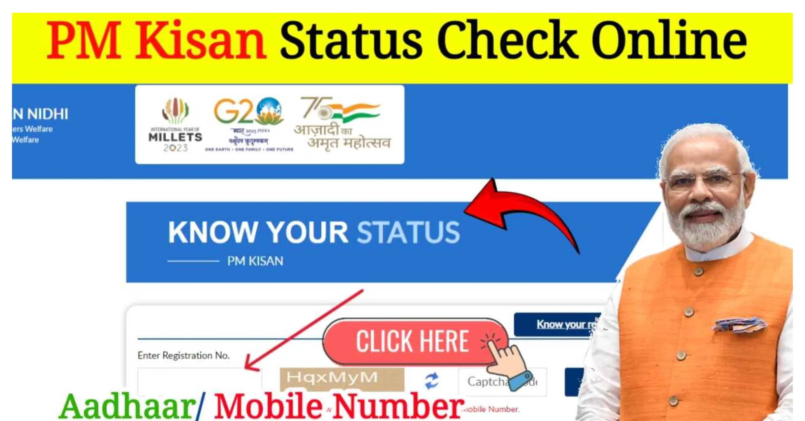 PM Kisan scheme Status check by Aadhar Card