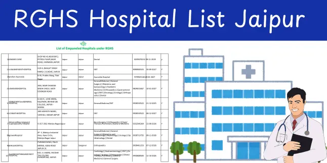 RGHS Hospital List Jaipur